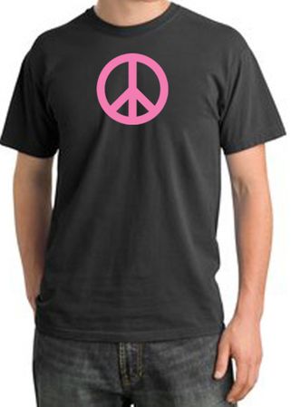 Peace Sign Shirt Pink Peace Pigment Dyed Tee Dark Smoke