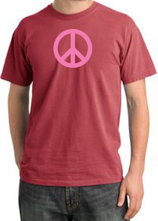 Peace Sign Shirt Pink Peace Pigment Dyed Tee Dashing Red