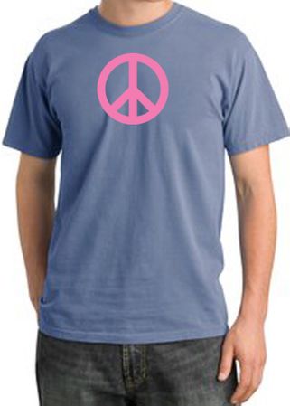 Peace Sign Shirt Pink Peace Pigment Dyed Tee Night Blue