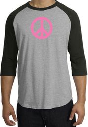 Peace Sign Shirt Pink Peace Raglan Tee Heather Grey/Black Peace Sign Shirt Pink Peace Raglan Tee Heather Grey/Black