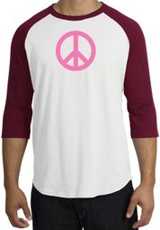 Peace Sign Shirt Pink Peace Raglan Tee White/Cardinal Peace Sign Shirt Pink Peace Raglan Tee White/Cardinal