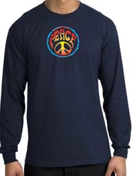 Peace Sign Shirt Psychedelic Peace Long Sleeve Shirt Navy Peace Sign Shirt Psychedelic Peace Long Sleeve Shirt Navy