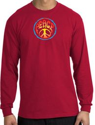 Peace Sign Shirt Psychedelic Peace Long Sleeve Shirt Red Peace Sign Shirt Psychedelic Peace Long Sleeve Shirt Red