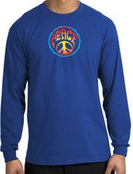 Peace Sign Shirt Psychedelic Peace Long Sleeve Shirt Royal Peace Sign Shirt Psychedelic Peace Long Sleeve Shirt Royal