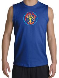 Peace Sign Shirt Psychedelic Peace Muscle Shirt Royal
