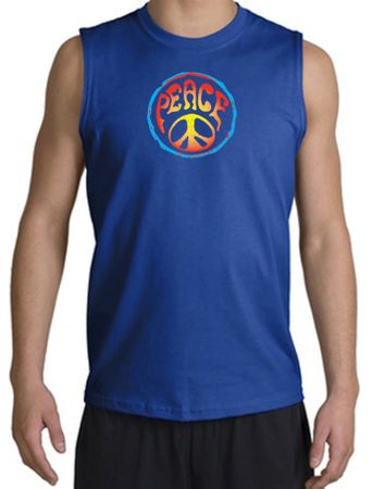 Peace Sign Shirt Psychedelic Peace Muscle Shirt Royal