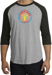 Peace Sign Shirt Psychedelic Peace Raglan Shirt Heather Grey/Black Peace Sign Shirt Psychedelic Peace Raglan Shirt Heather Grey/Black