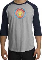 Peace Sign Shirt Psychedelic Peace Raglan Shirt Heather Grey/Navy Peace Sign Shirt Psychedelic Peace Raglan Shirt Heather Grey/Navy