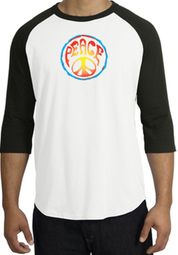Peace Sign Shirt Psychedelic Peace Raglan Shirt White/Black Peace Sign Shirt Psychedelic Peace Raglan Shirt White/Black