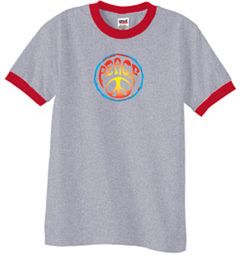 Peace Sign Shirt Psychedelic Peace Ringer Shirt Heather Grey/Red Peace Sign Shirt Psychedelic Peace Ringer Shirt Heather Grey/Red