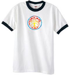 Peace Sign Shirt Psychedelic Peace Ringer Shirt White/Black Peace Sign Shirt Psychedelic Peace Ringer Shirt White/Black