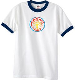 Peace Sign Shirt Psychedelic Peace Ringer Shirt White/Navy Peace Sign Shirt Psychedelic Peace Ringer Shirt White/Navy