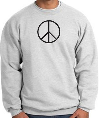 Peace Sign Sweatshirt Basic Peace Black Print Sweatshirt Ash