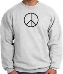 Peace Sign Sweatshirt Basic Peace Black Print Sweatshirt Ash