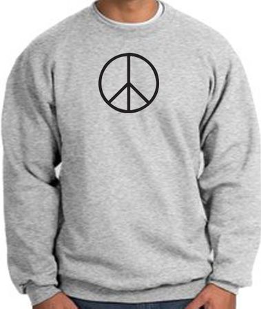 Peace Sign Sweatshirt Basic Peace Black Print Sweatshirt Heather