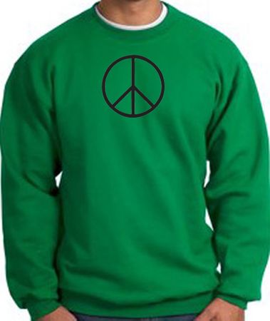 Peace Sign Sweatshirt Basic Peace Black Print Sweatshirt Kelly Green