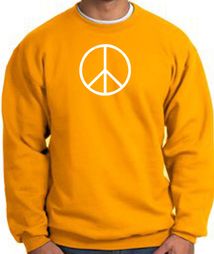 Peace Sign Sweatshirt Basic Peace White Print Sweatshirt Gold