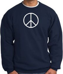 Peace Sign Sweatshirt Basic Peace White Print Sweatshirt Navy