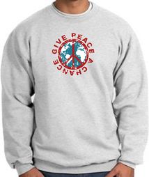 Peace Sign Sweatshirt - Give Peace A Chance Adult Sweatshirt - Ash Peace Sign Sweatshirt - Give Peace A Chance Adult Sweatshirt - Ash