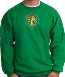 Peace Sign Sweatshirt Psychedelic Peace Sweat Shirt Kelly Green