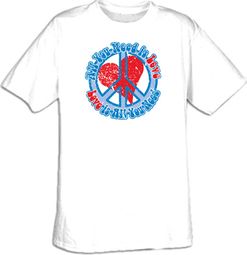 Peace Sign T-shirt - All You Need Is Love Adult Tee Shirt