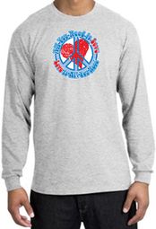 Peace Sign T-shirt All You Need Is Love Long Sleeve Tee Ash