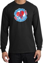Peace Sign T-shirt All You Need Is Love Long Sleeve Tee Black
