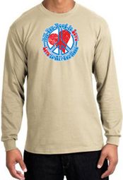 Peace Sign T-shirt All You Need Is Love Long Sleeve Tee Sand