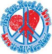 Peace Sign T-shirt - All You Need is Love Peace Sign Adult Tall Sizes