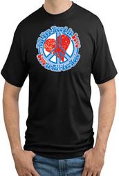 Peace Sign T-shirt - All You Need is Love Peace Sign Adult Tall Sizes