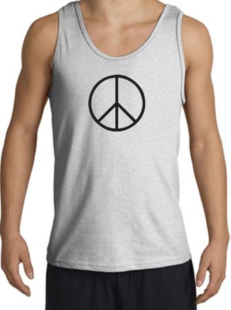 Peace Sign Tank Top Basic Peace Black Print Tanktop Ash