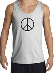 Peace Sign Tank Top Basic Peace Black Print Tanktop Ash