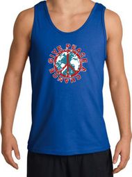 Peace Sign Tank Top - Give Peace A Chance World Tanktops - Royal