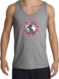 Peace Sign Tank Top - Give Peace A Chance World Tanktops - Sports Grey