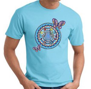 PEACE SIGN with BUTTERFLIES Symbol Adult T-shirt Tee shirt