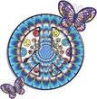 PEACE SIGN with BUTTERFLIES Symbol Adult T-shirt Tee shirt