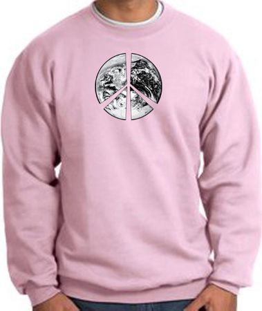 Peace Sweatshirt Peace Earth Satellite Image Sweatshirt Pink