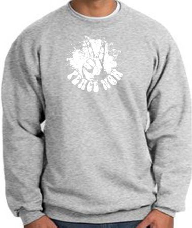 Peace Sweatshirt Peace Now Retro Sweatshirt Athletic Heather