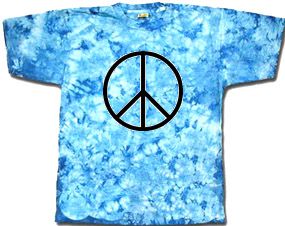 Peace Symbol Sign Blue Jay Adult Unisex Tie Dye T-shirt Tee Shirt