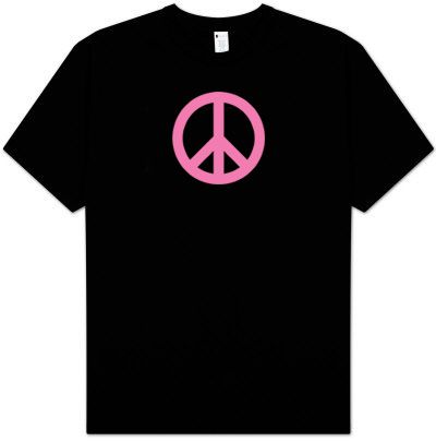 Peace T-shirt - Pink Peace Symbol Tee Shirt