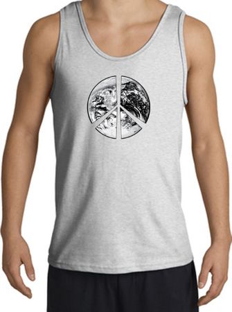 Peace Tank Top Peace Earth Satellite Image Tanktop Ash
