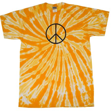 Peace Tie Dye Shirt Black Basic Peace Gold Twist Tie Dye Tee