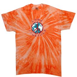 Peace Tie Dye Shirt Come Together Orange Twist Tie Dye Tee Peace Tie Dye Shirt Come Together Orange Twist Tie Dye Tee