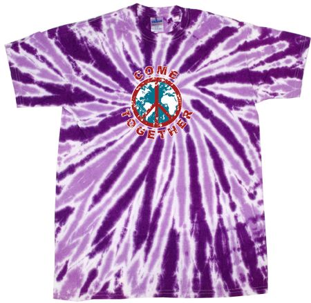 Peace Tie Dye Shirt Come Together Purple Twist Tie Dye Tee