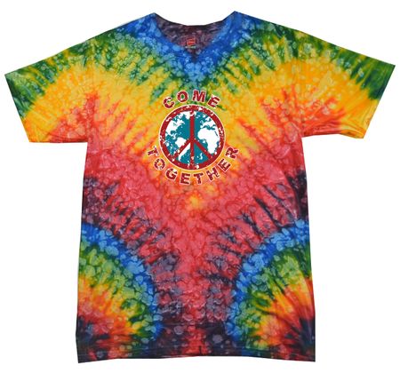 Peace Tie Dye Shirt Come Together Woodstock Tie Dye Tee