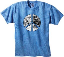 Peace Tie Dye Shirt Earth Satellite Sports Swirl Royal Tie Dye Tee