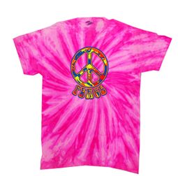 Peace Tie Dye T-shirt Funky Peace Neon Bubblegum Twist Tie Dye Peace Tie Dye T-shirt Funky Peace Neon Bubblegum Twist Tie Dye