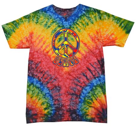 Peace Tie Dye T-shirt Funky Peace Woodstock Tie Dye