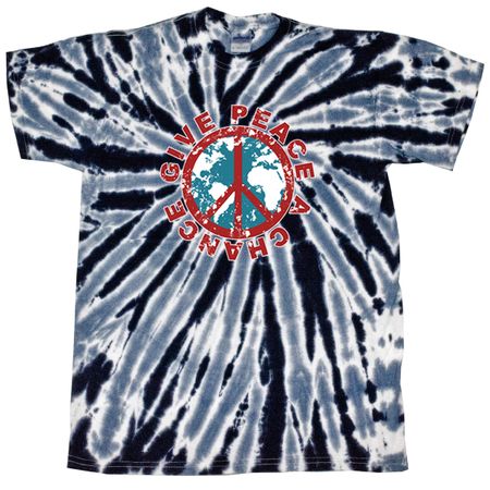 Peace Tie Dye T-shirt Give Peace A Chance Black Tie Dye