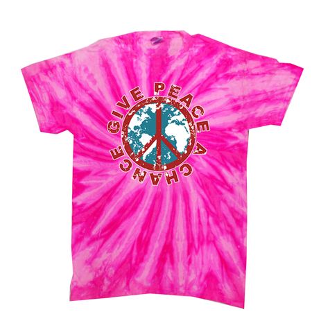 Peace Tie Dye T-shirt Give Peace A Chance Bubblegum Twist Tie Dye